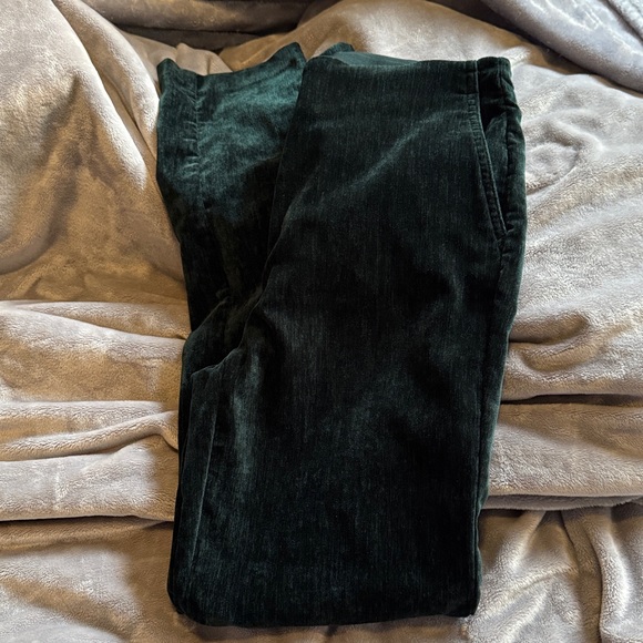Hilary Radley Pants - Green velvet dress pant